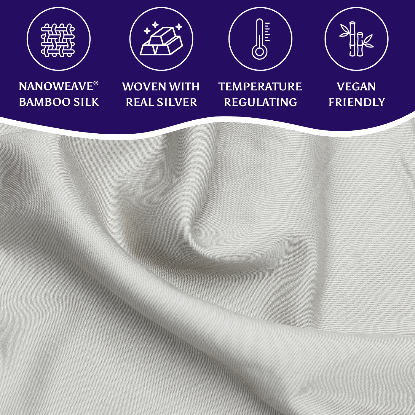 SilverLining® Organic Bamboo Silk Flat Sheet