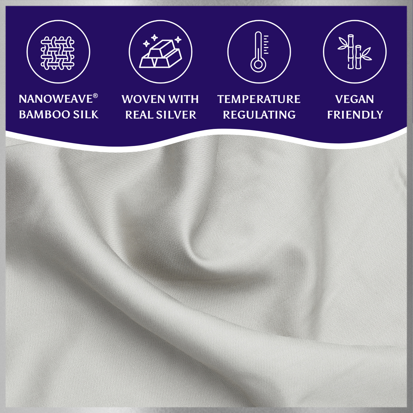 SilverLining® Organic Bamboo Silk Pillowcases (2 Pack)