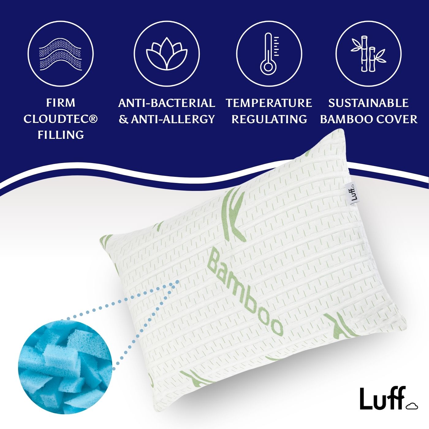 The Cambridge Firm Bamboo Pillow - Luff Sleep