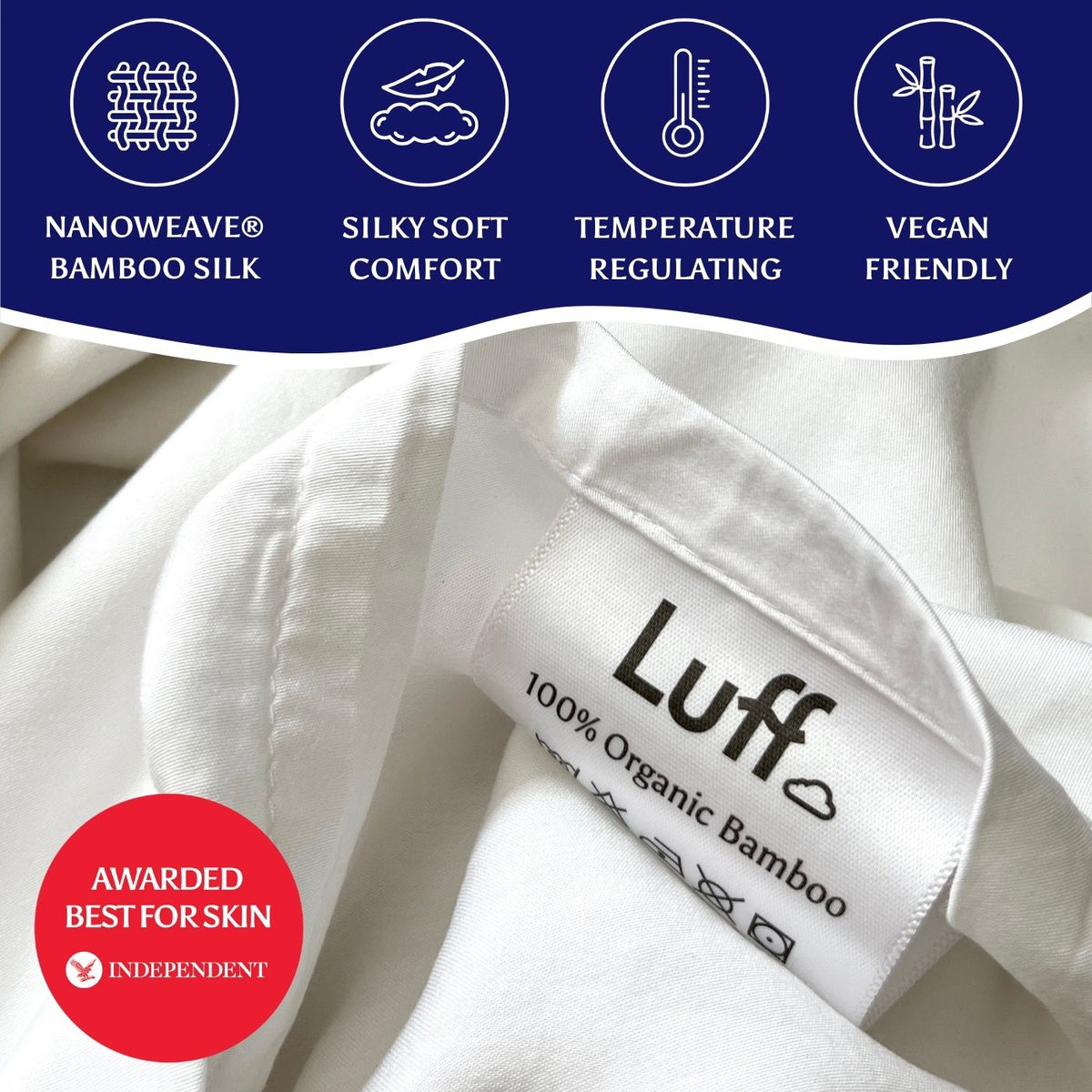 Organic Bamboo Silk Duvet Set, antibacterial and anti-allergy - Luff Sleep