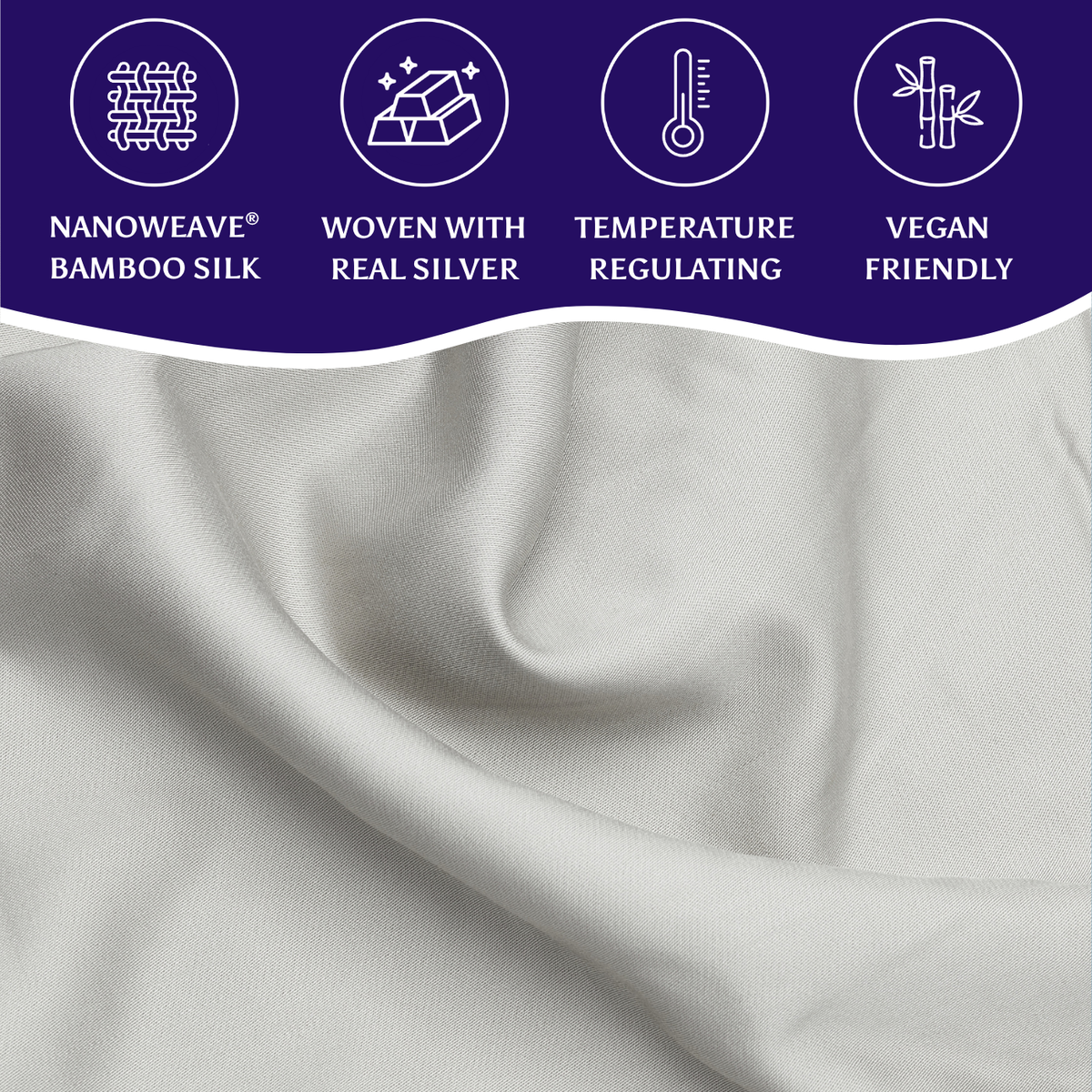 SilverLining® Organic Bamboo Silk Flat Sheet - Luff Sleep