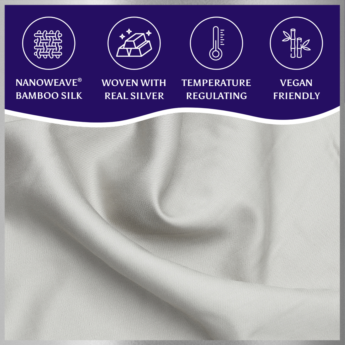 SilverLining® Organic Bamboo Silk Pillowcases (2 Pack) - Luff Sleep