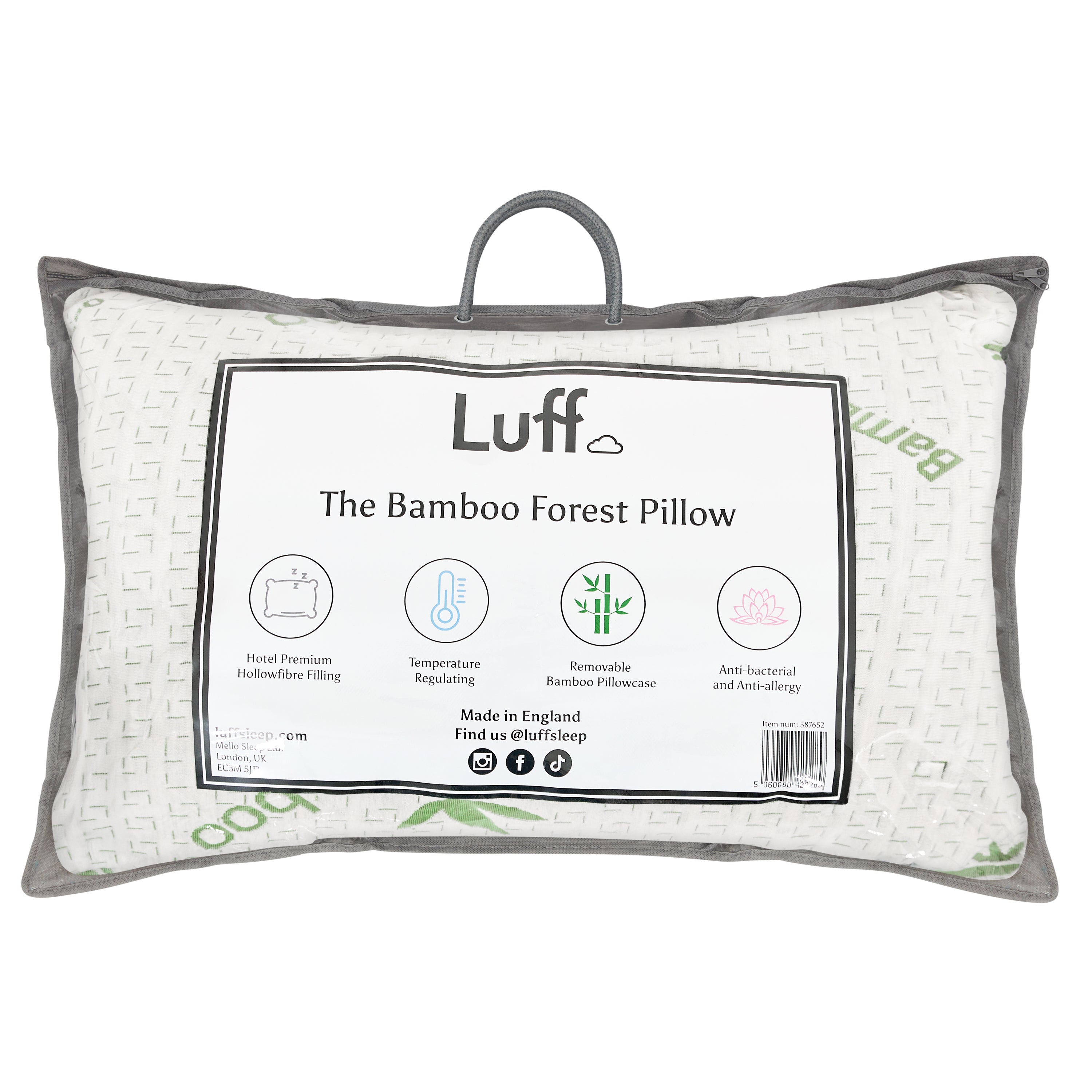 The Bamboo Forest Hollowfibre Pillow - Luff Sleep