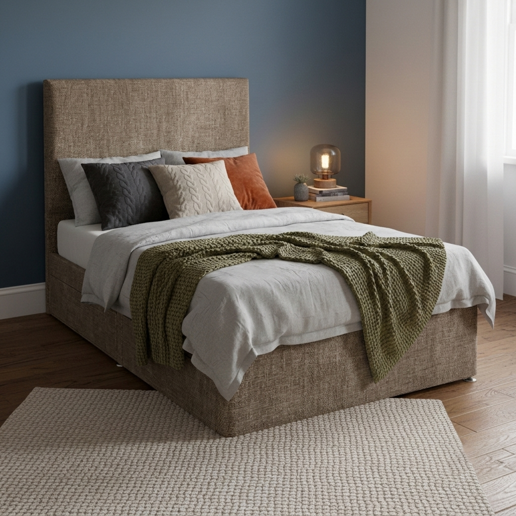 Imperial Divan Bed Base Luff Sleep Comet Mink #colour_comet-mink
