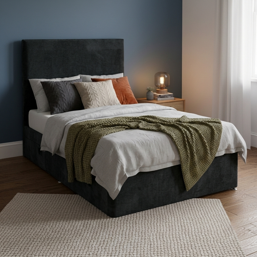 Imperial Divan Bed Base Luff Sleep Plush Black #colour_plush-black