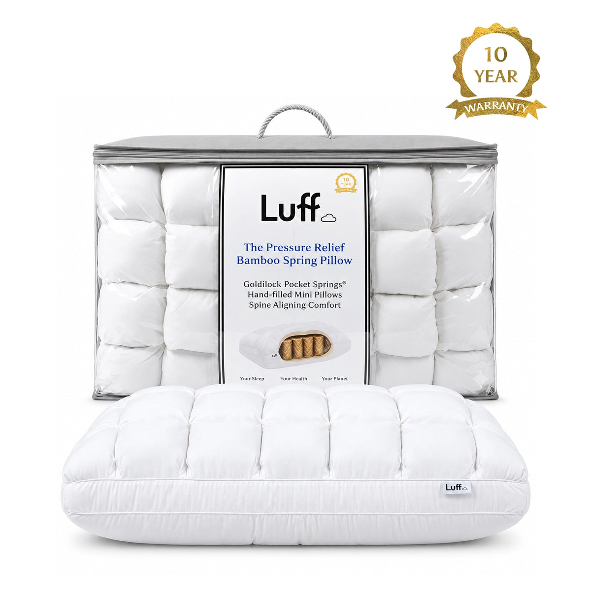 The Pressure Relief Bamboo Spring Pillow - Luff Sleep