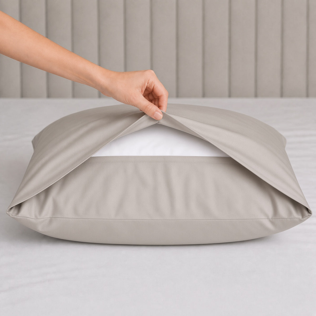 Luff SilverLining Bamboo Bedding with real silver. Naturally antibacterial and breathable #colour_light-grey