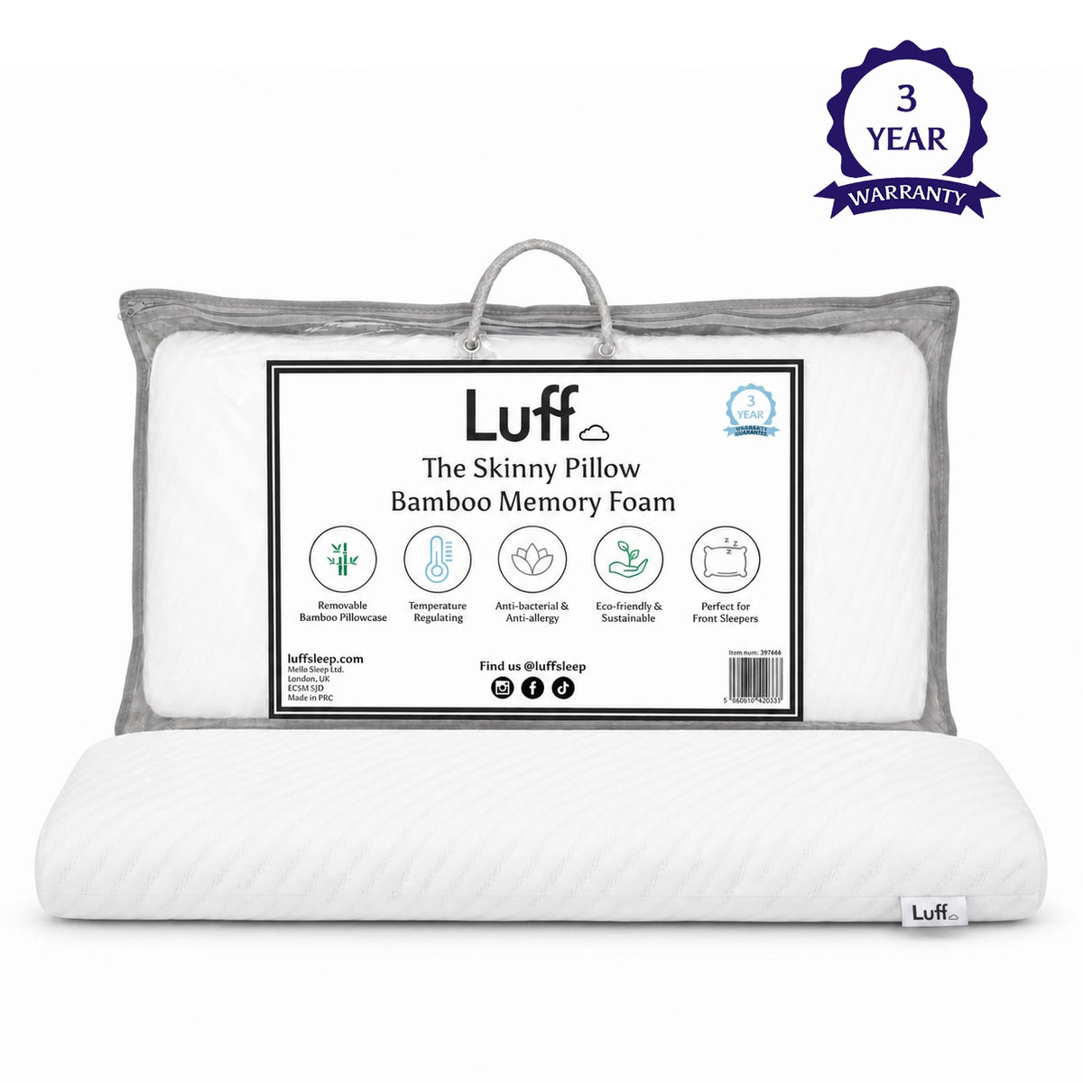 The Bamboo Skinny Pillow