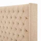 The Majestic Wingback Ottoman Bed Base, Gas List Open - Luff Sleep (Plush Beige) #colour_plush-beige