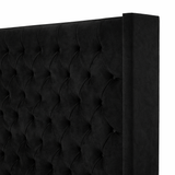 The Majestic Wingback Ottoman Bed Base, Gas List Open - Luff Sleep (Plush Black) #colour_plush-black
