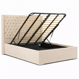 The Majestic Wingback Ottoman Bed Base, Gas List Open - Luff Sleep (Plush Cream) #colour_plush-cream