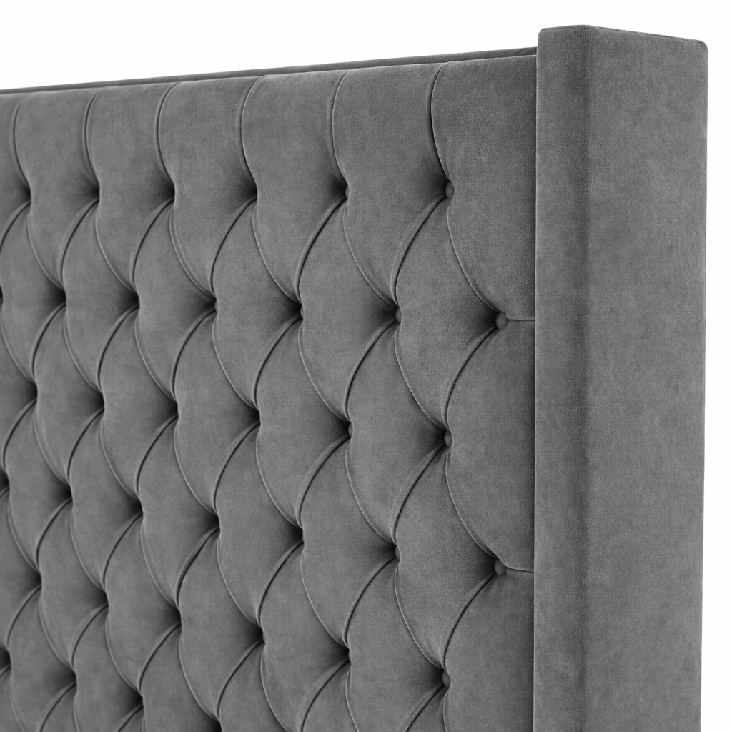 The Majestic Wingback Ottoman Bed Base, Gas List Open - Luff Sleep (Plush Grey) #colour_plush-grey