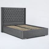 The Majestic Wingback Ottoman Bed Base, Gas List Open - Luff Sleep (Plush Grey) #colour_plush-grey
