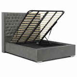 The Majestic Wingback Ottoman Bed Base, Gas List Open - Luff Sleep (Plush Grey) #colour_plush-grey