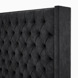The Majestic Wingback Ottoman Bed Base, Gas List Open - Luff Sleep (Plush Steel) #colour_plush-steel