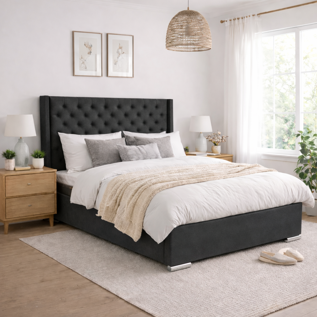 Majestic Wingback Ottoman Bed