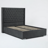 The Majestic Wingback Ottoman Bed Base, Gas List Open - Luff Sleep (Plush Steel) #colour_plush-steel