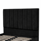 Modern Elegance Ottoman Bed Base, Gas List Open - Luff Sleep (Plush Black) #colour_plush-black