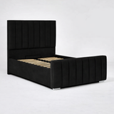 Modern Elegance Ottoman Bed Base, Gas List Open - Luff Sleep (Plush Black) #colour_plush-black