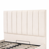 Modern Elegance Ottoman Bed Base, Gas List Open - Luff Sleep (Plush Cream) #colour_plush-cream