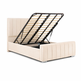 Modern Elegance Ottoman Bed Base, Gas List Open - Luff Sleep (Plush Cream) #colour_plush-cream