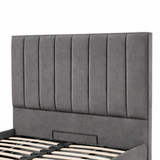 Modern Elegance Ottoman Bed Base, Gas List Open - Luff Sleep (Plush Grey) #colour_plush-grey