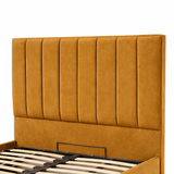 Modern Elegance Ottoman Bed Base, Gas List Open - Luff Sleep (Plush Mustard Gold) #colour_plush-mustard-gold