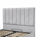 Modern Elegance Ottoman Bed Base, Gas List Open - Luff Sleep (Plush Silver) #colour_plush-silver