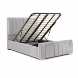 Modern Elegance Ottoman Bed Base, Gas List Open - Luff Sleep (Plush Silver) #colour_plush-silver