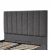 Modern Elegance Ottoman Bed Base, Gas List Open - Luff Sleep (Plush Steel) #colour_plush-steel