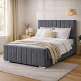 Modern Elegance Ottoman Bed Base, Gas List Open - Luff Sleep (Plush Steel) #colour_plush-steel