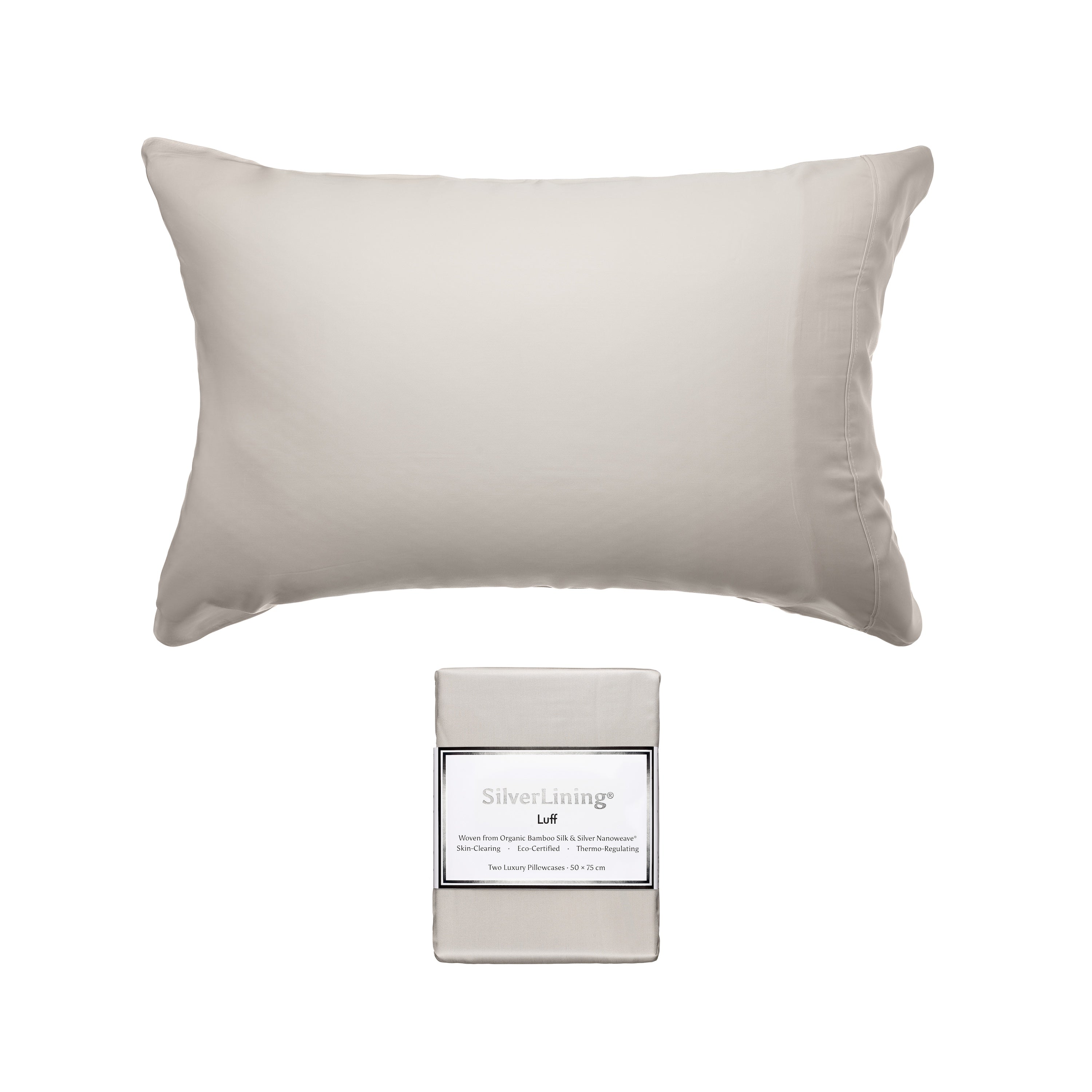 SilverLining® Organic Bamboo Silk Pillowcases (2 Pack) - Luff Sleep