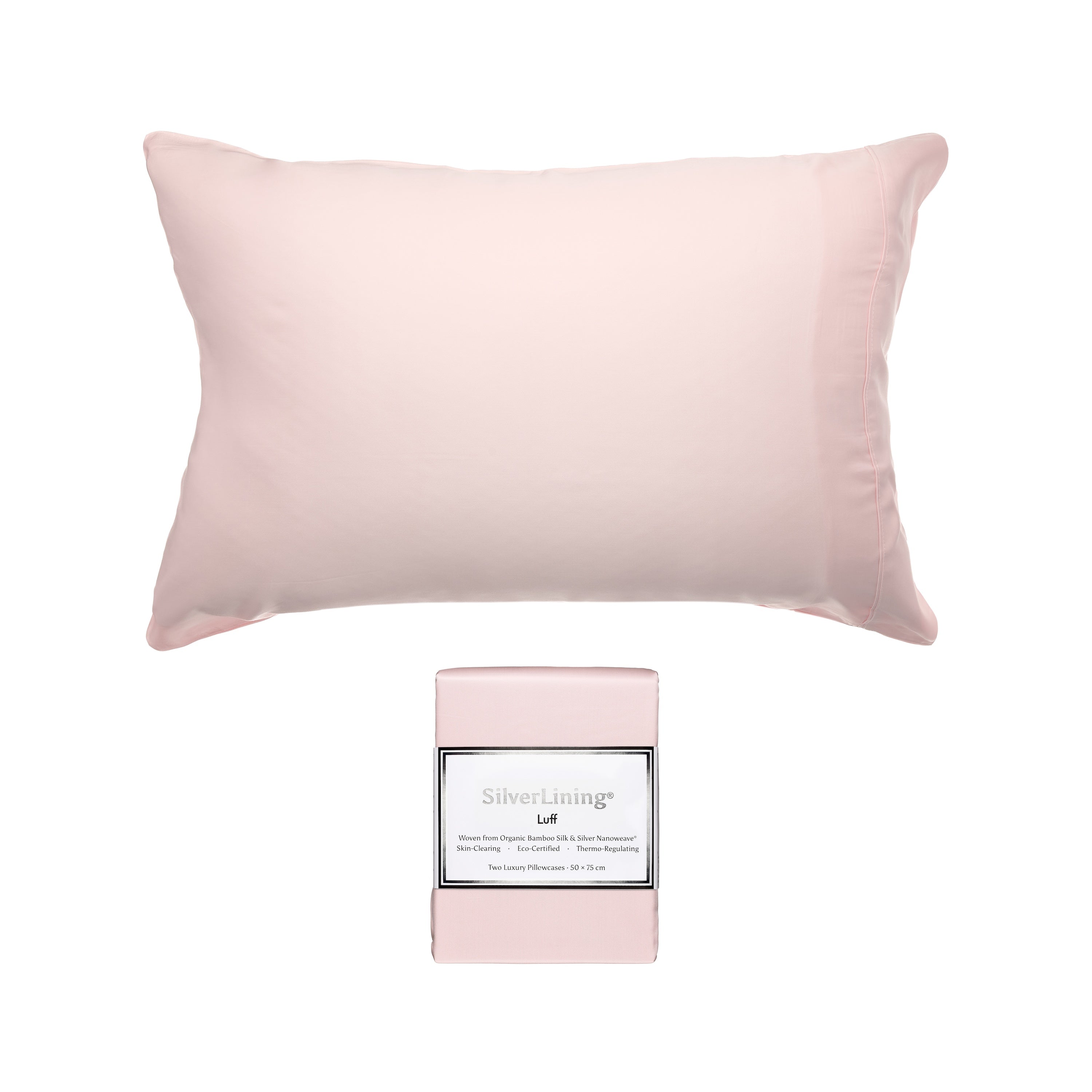 SilverLining® Organic Bamboo Silk Pillowcases (2 Pack) - Luff Sleep