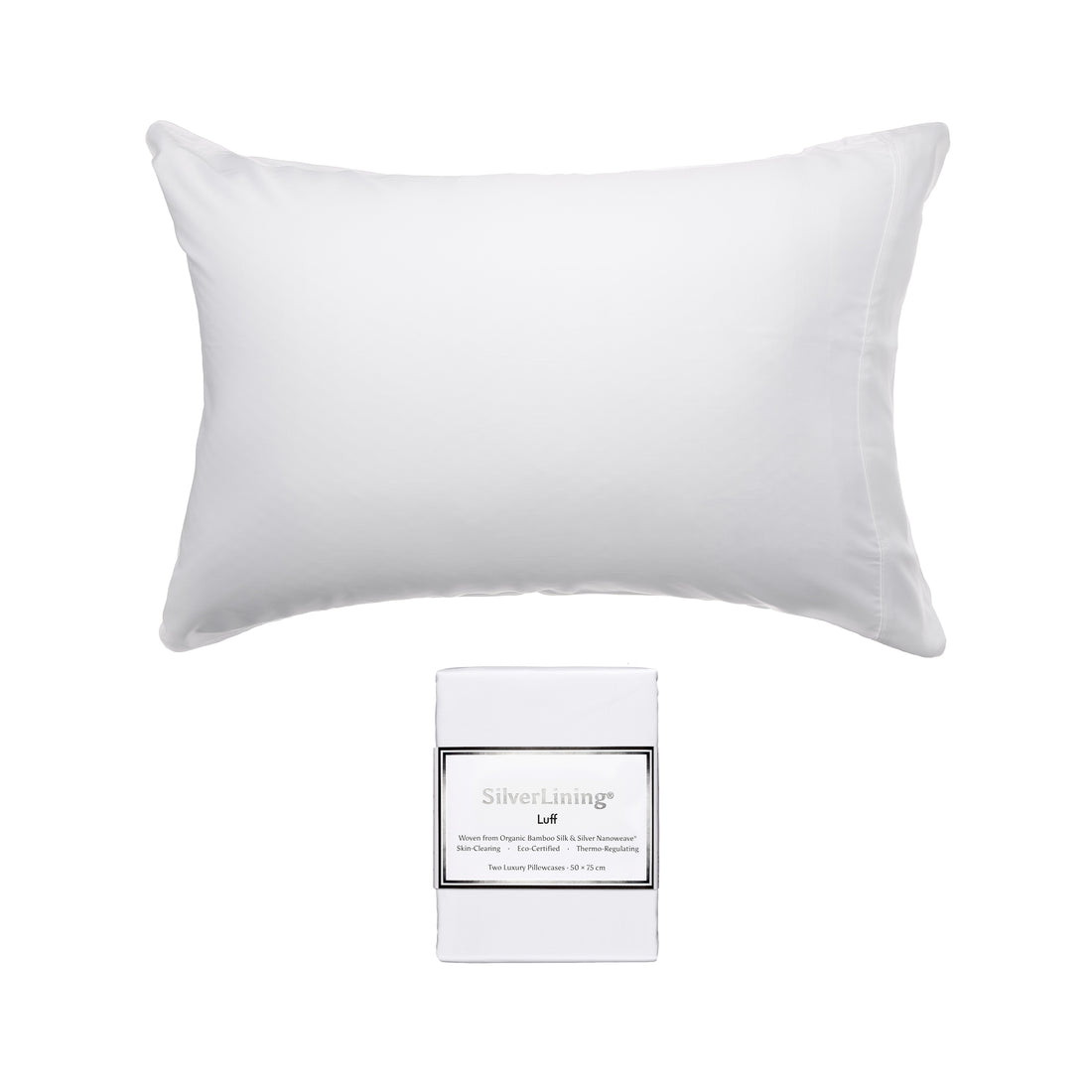 SilverLining® Organic Bamboo Silk Pillowcases (2 Pack) - Luff Sleep