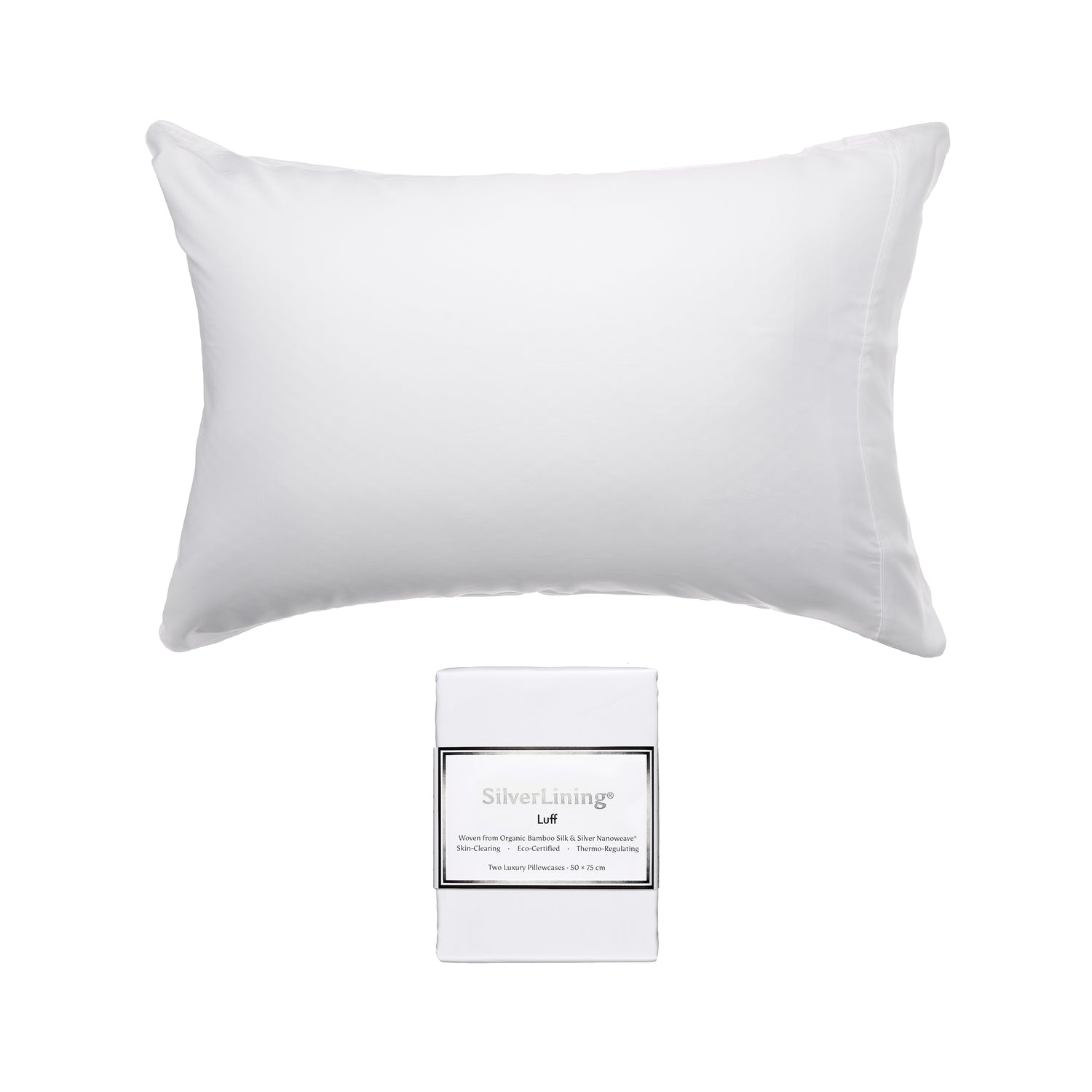 SilverLining® Organic Bamboo Silk Pillowcases (2 Pack) - Luff Sleep